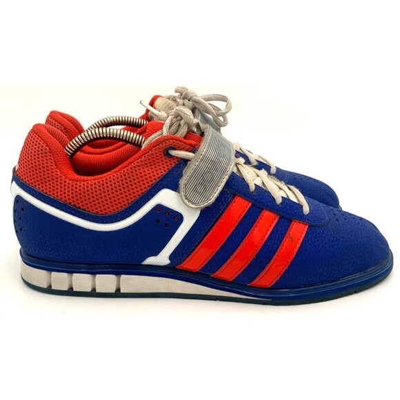 Adidas Powerlift 2.0  Men's US Size 9 Power Lifting Shoes  Blue w/Red 3 Stripes - Picture 2 of 12